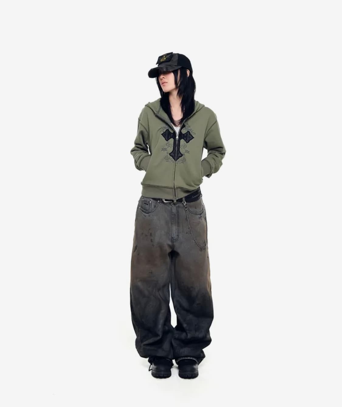 아캄 후드집업 AKM CROS2 Zip-Up Hoodie (Khaki) 상품이미지3