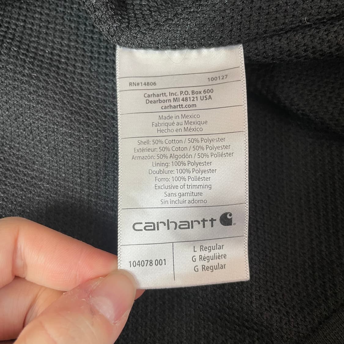 칼하트 워크웨어 써멀 다크 브라운 후드집업 L 상품이미지5