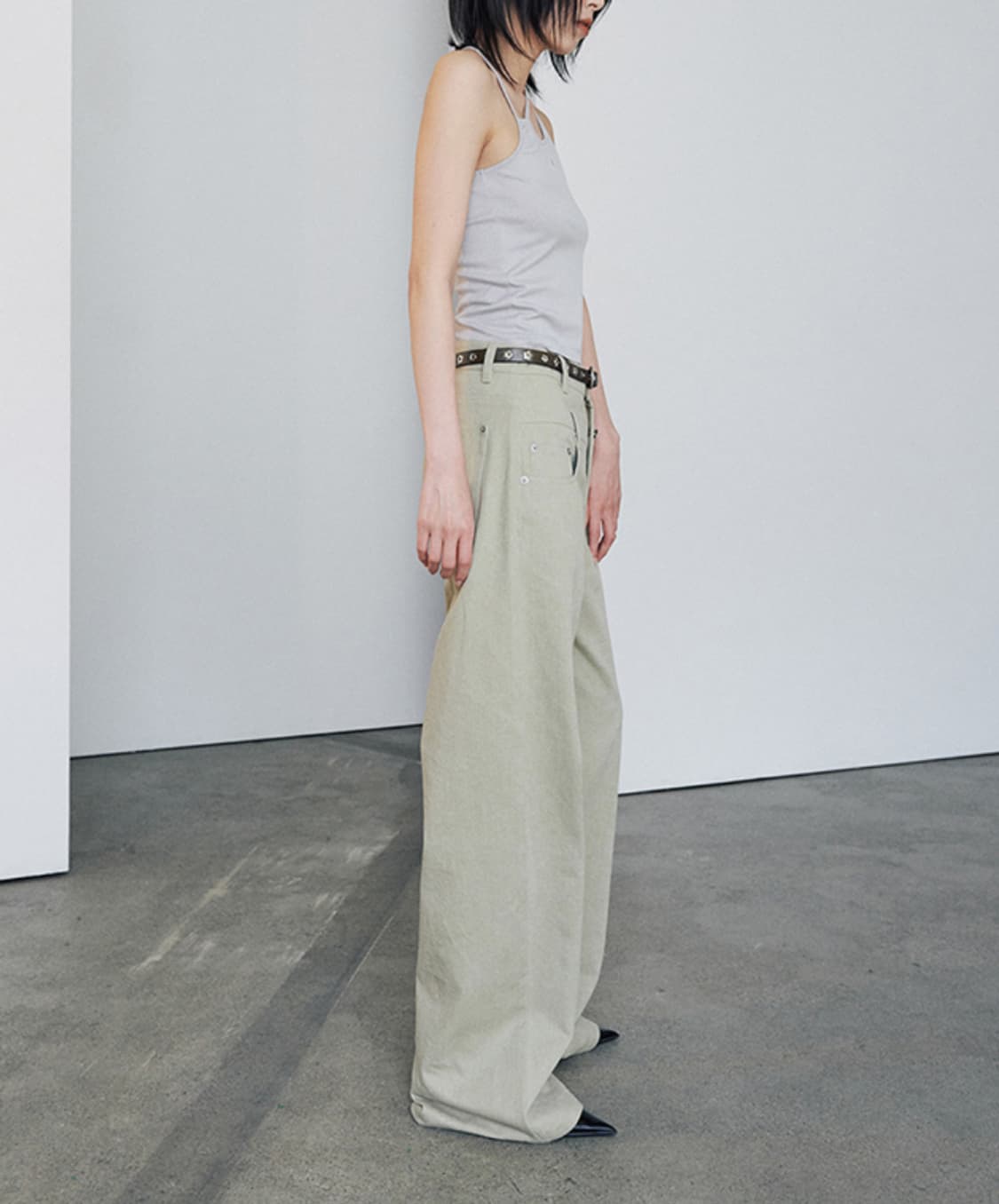 오데스(ORDES) 더블 웨이스트 팬츠/새상품 상품이미지4