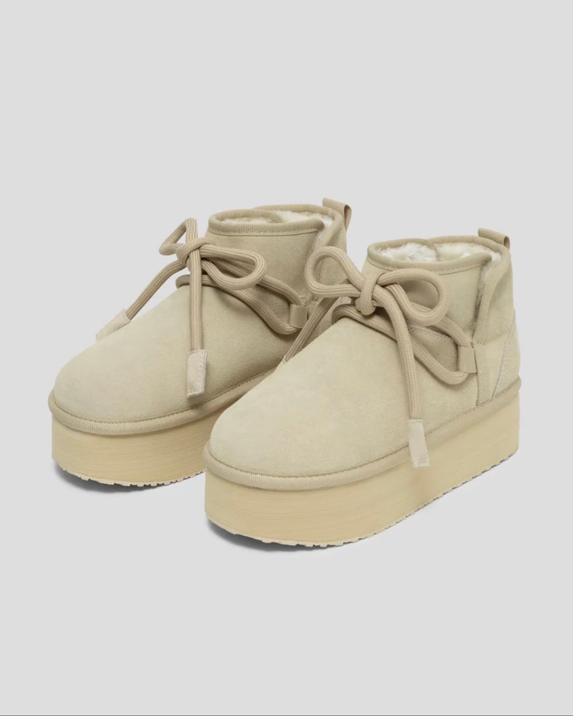 플러피시트러스 퍼지 리본 플랫폼 부츠 베이지 36사이즈 새상품 상품이미지5