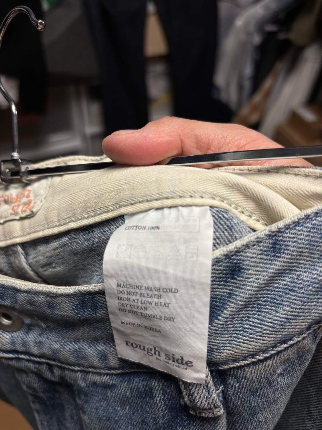 러프사이드 드레이프 데님 팬츠 블리치(2 size) 상품이미지3