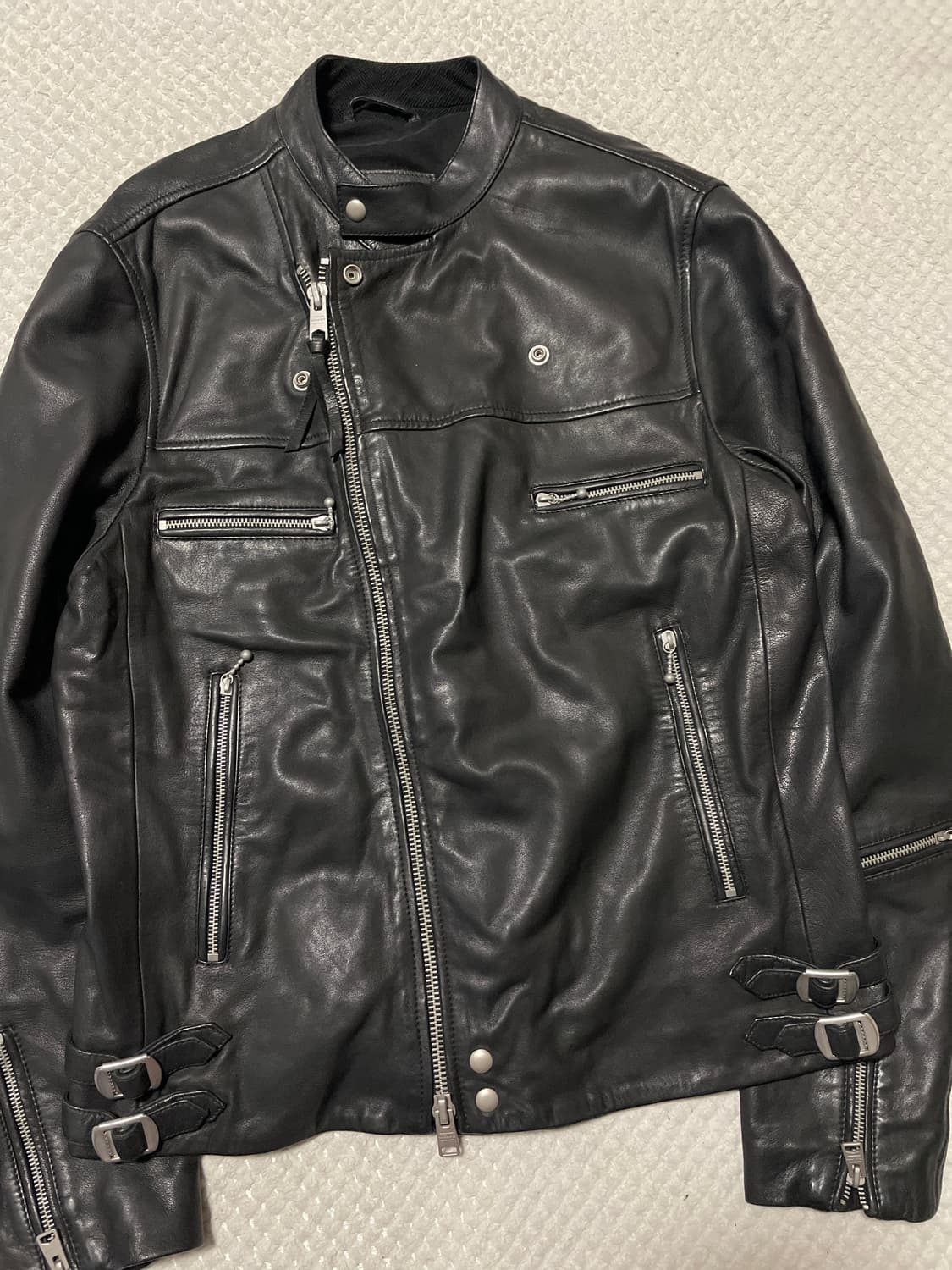 ALL SAINTS 웨스턴 무드 2WAY 양가죽 클라인 바이커 레더  상품이미지6