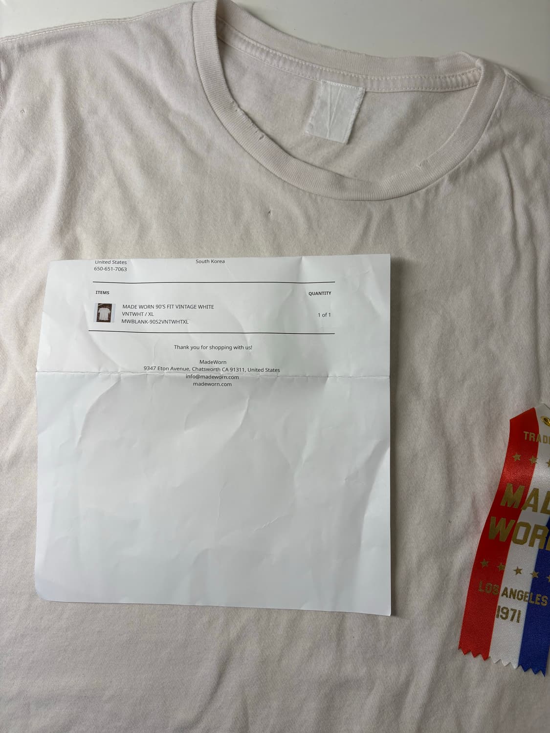 madeworn 메이드원 블랭크 티 XL 상품이미지4
