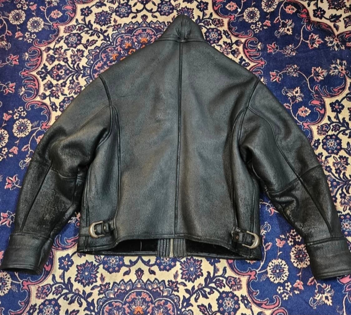 베르사체 90's 빈티지 워시드 가죽 양털 무스탕 상품이미지2