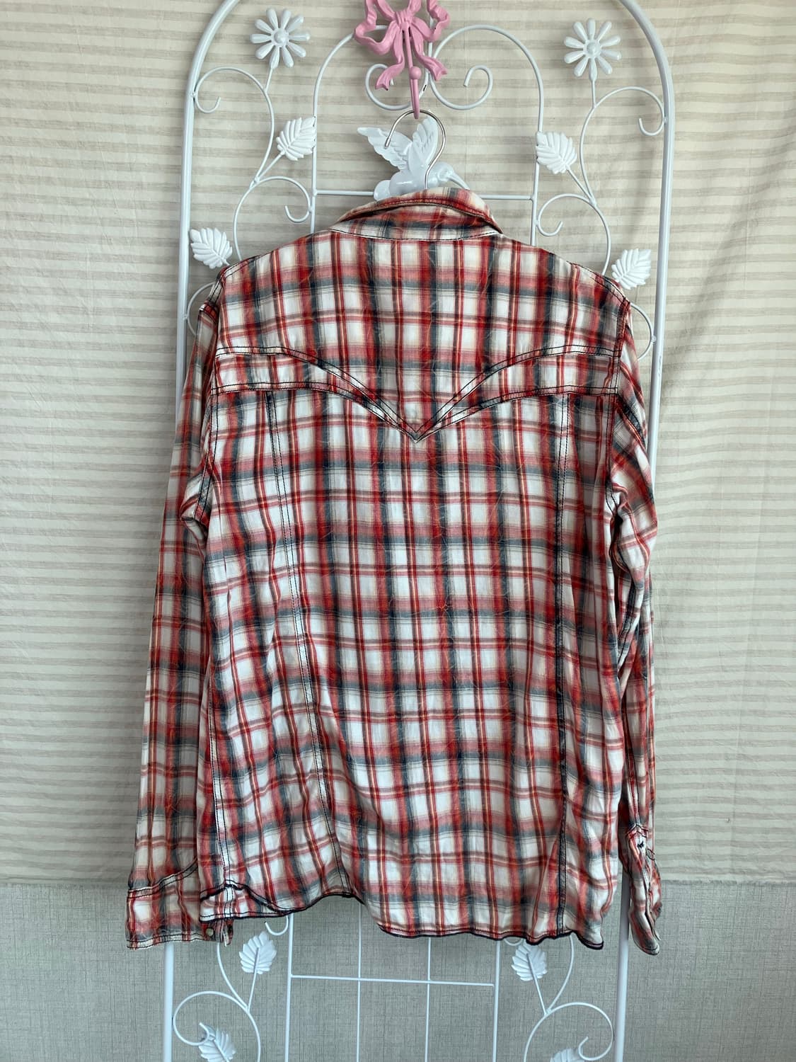 빈티지 체크 집업 셔츠 y2k 스트릿 갸루 펑키 일본빈티지540 상품이미지2