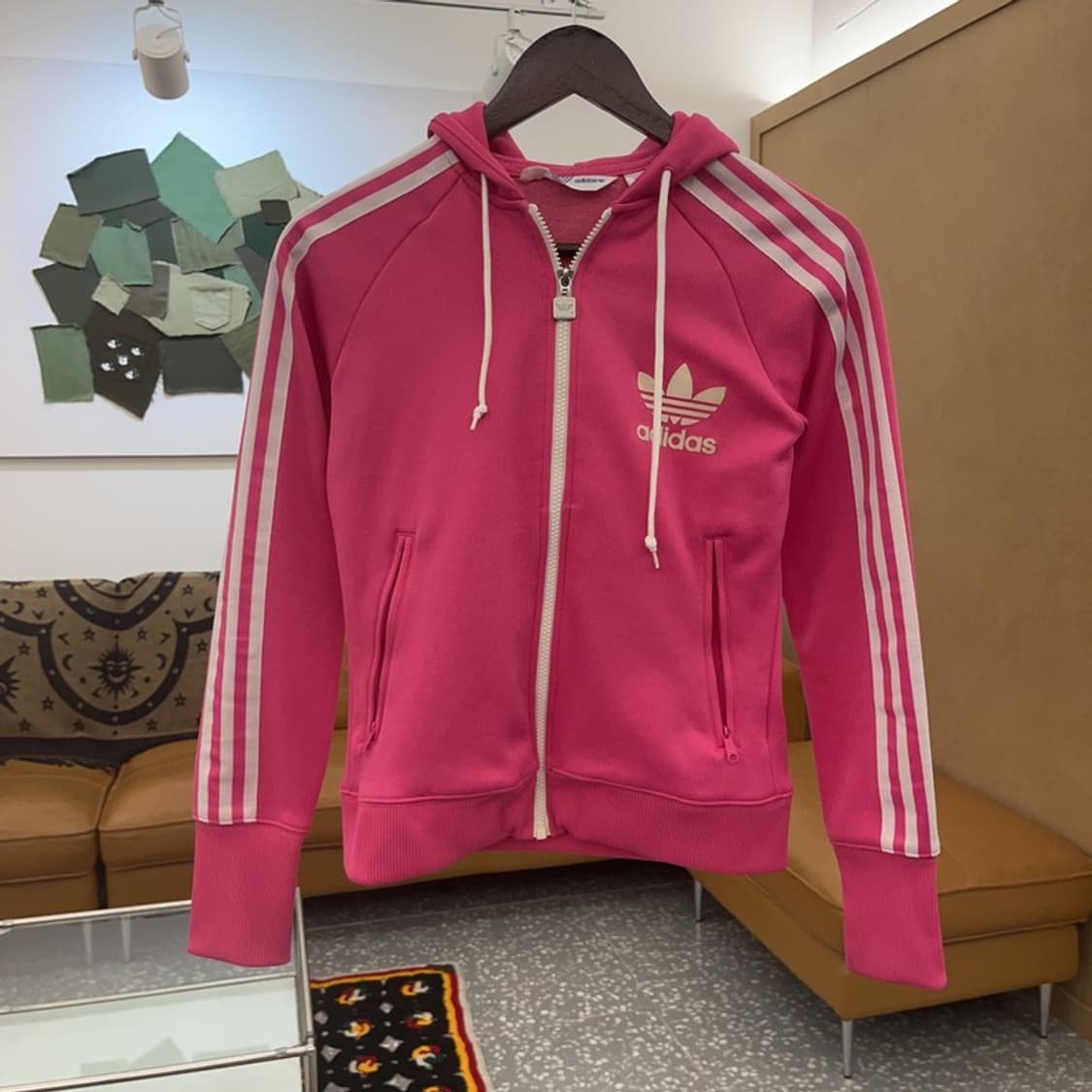 아디다스 Y2K 대장급 희귀 핫핑크 후드 져지 집업 90 C07443 상품이미지3