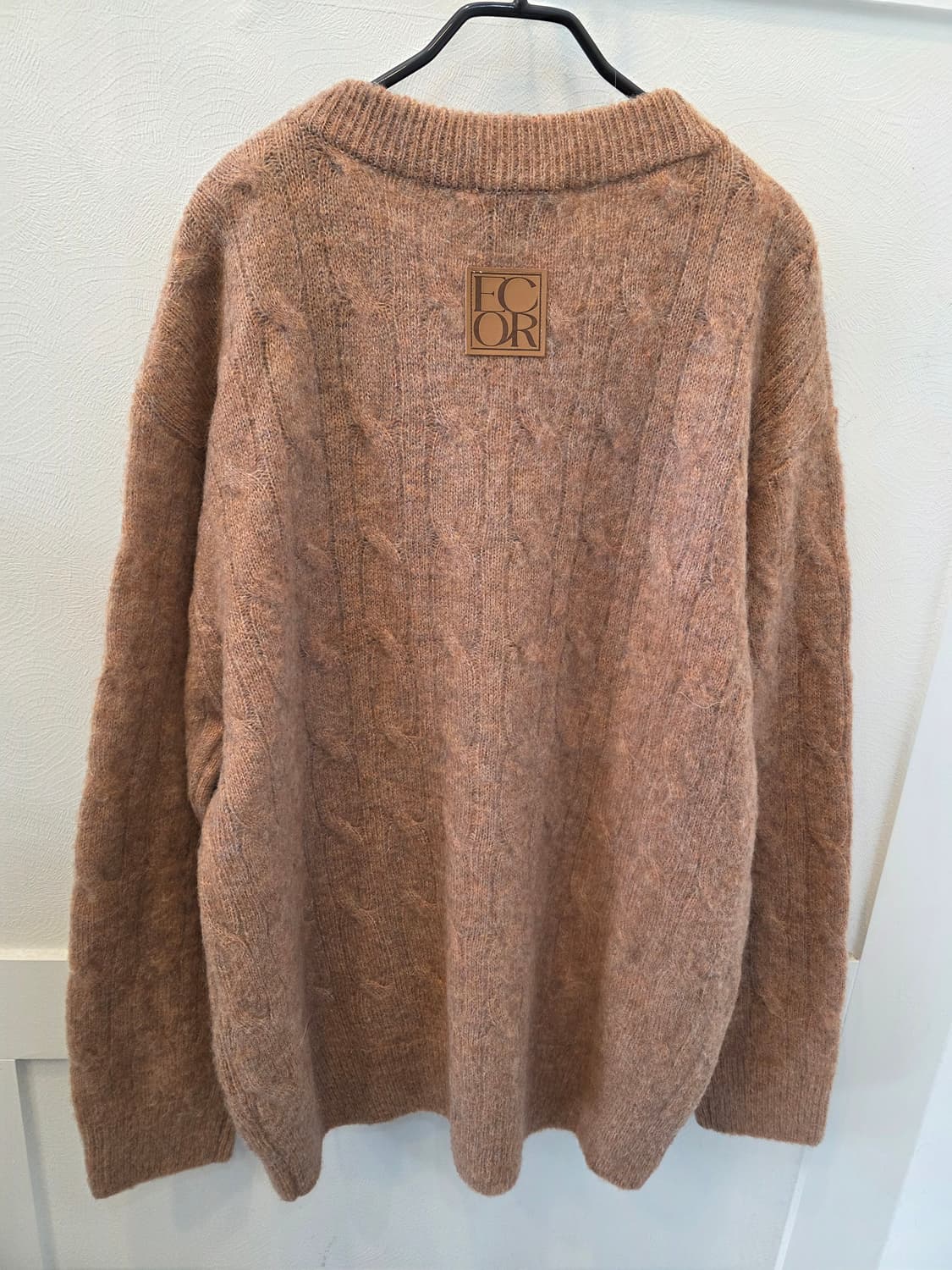 이코르 모헤어 브러쉬드 케이블 가디건 브릭 3 사이즈 상품이미지7