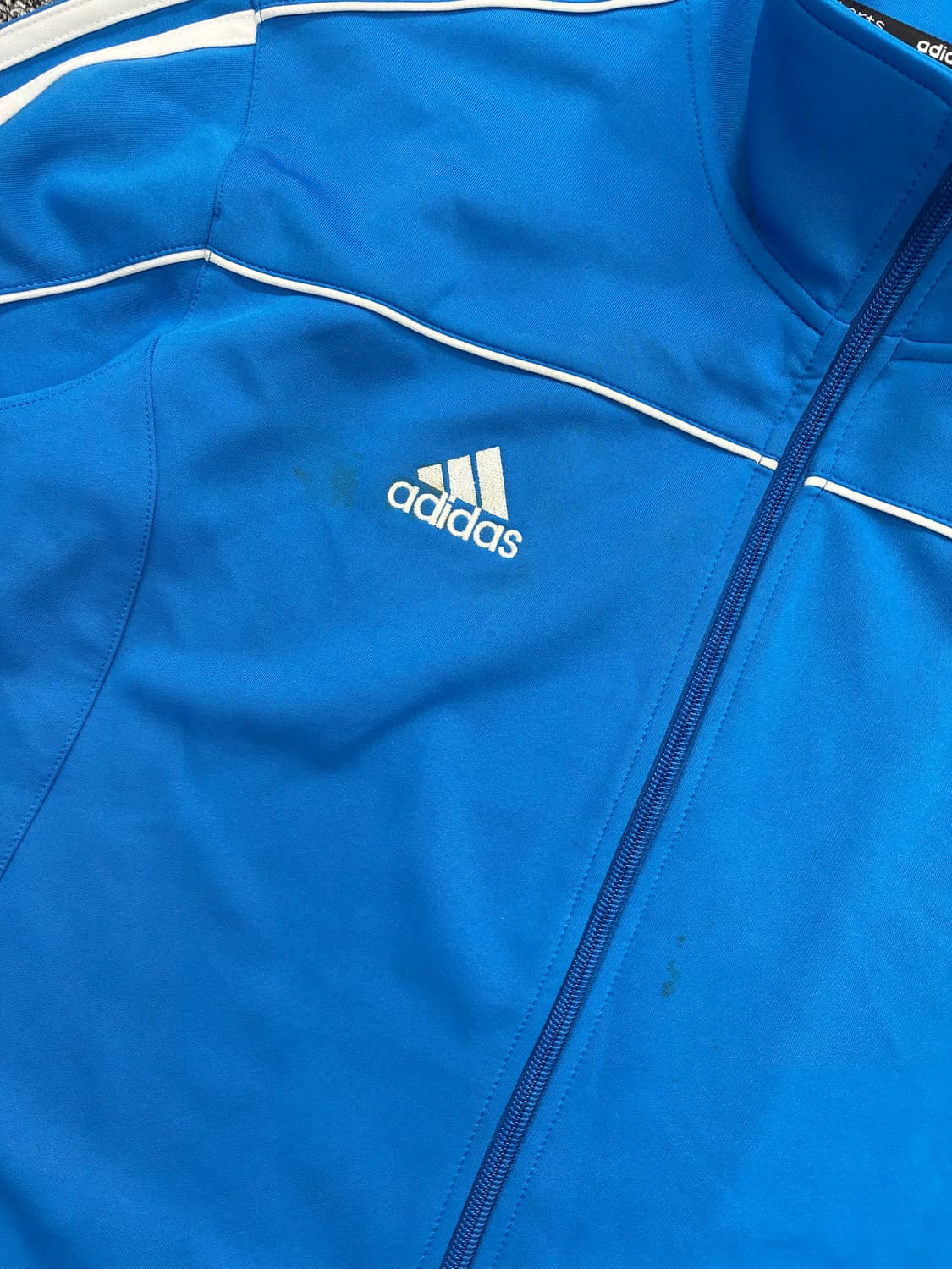 아디다스 블루 삼선 트랙탑 져지 L 상품이미지8