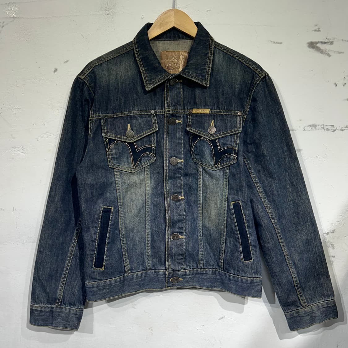 에비수 다이콕 벨벳 스티치 포인트 워싱 데님 청자켓 L 상품이미지7