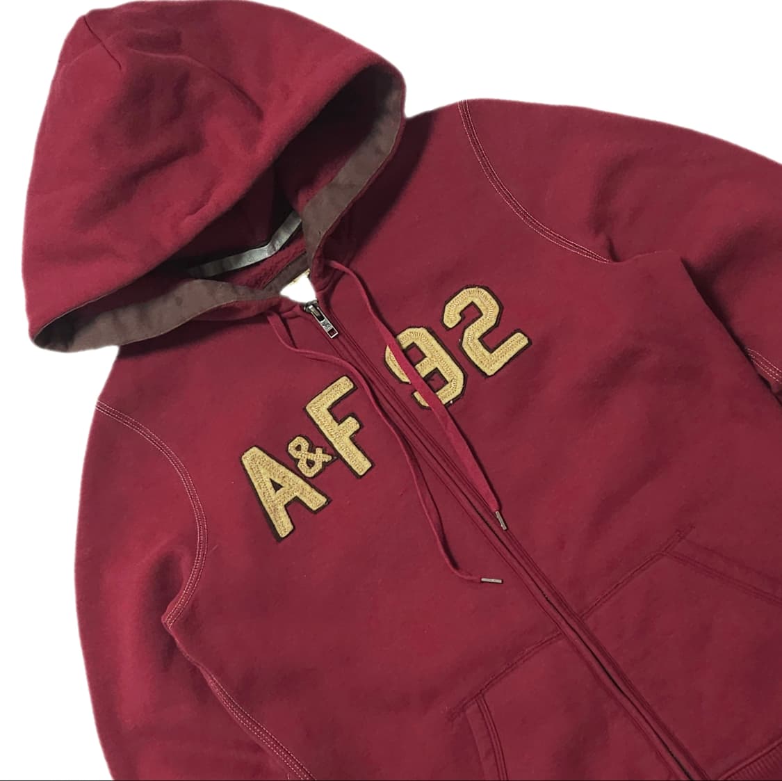 아베크롬비 00s 올드스쿨 후드집업 버건디 상품이미지3