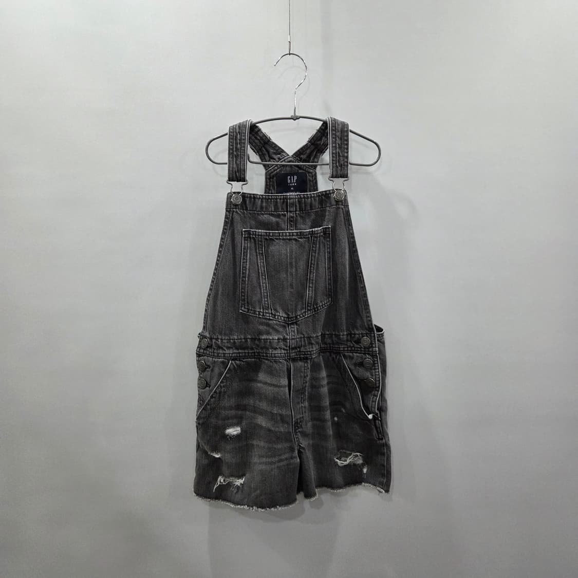 갭 키즈 흑청데님 멜빵 반바지 XL/12/13 상품이미지1