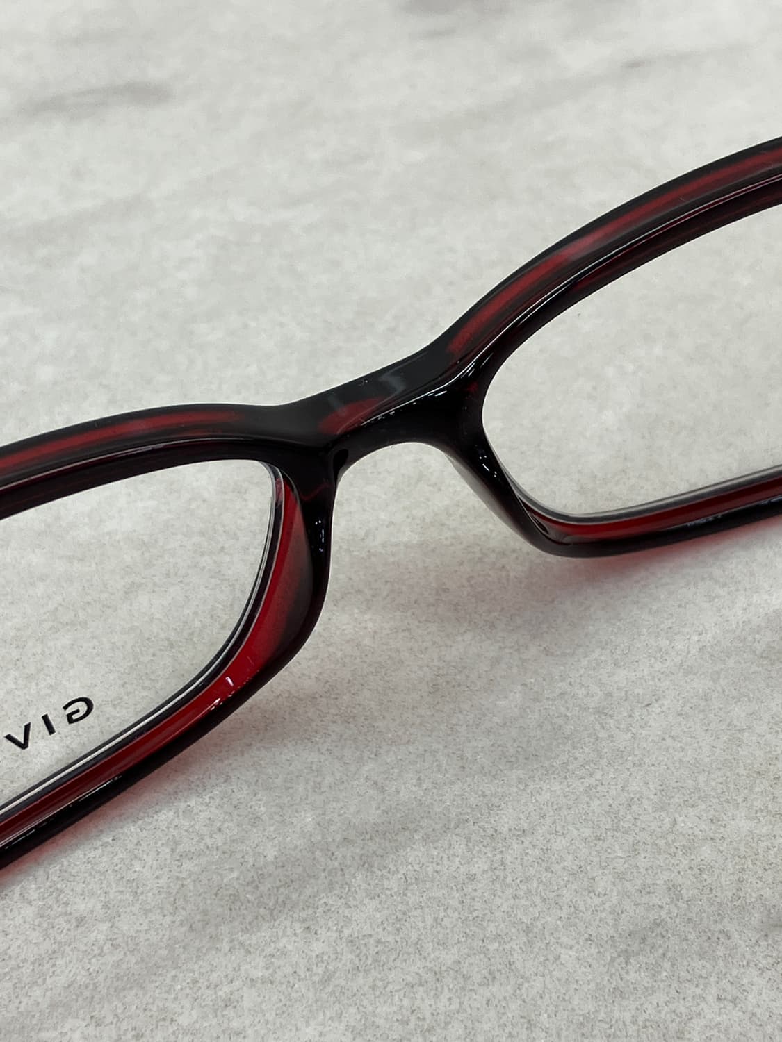 B42 지방시 GIVENCHY 레드핑크 스퀘어 큐빅 뿔테 안경 상품이미지4