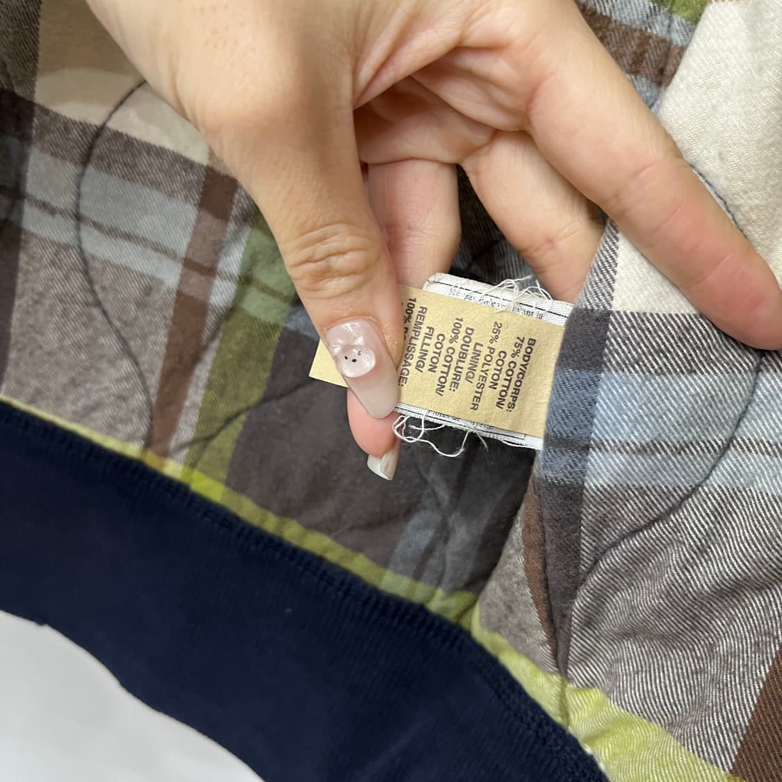 홀리스터 자수로고 체크 누빔안감 네이비 후드집업 상품이미지8