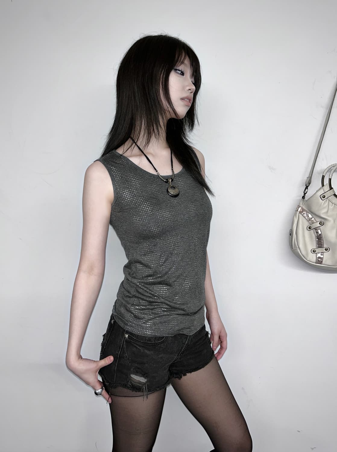 Full Cubic Grey Sleeveless 상품이미지4