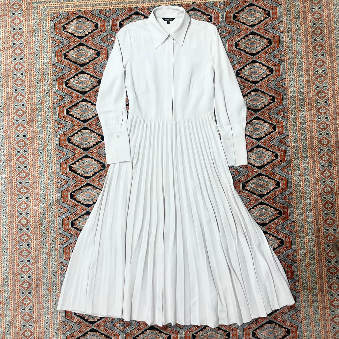 마시모두띠 massimo dutti 아이보리 맥시 플리츠 원피스 여성S 상품이미지1