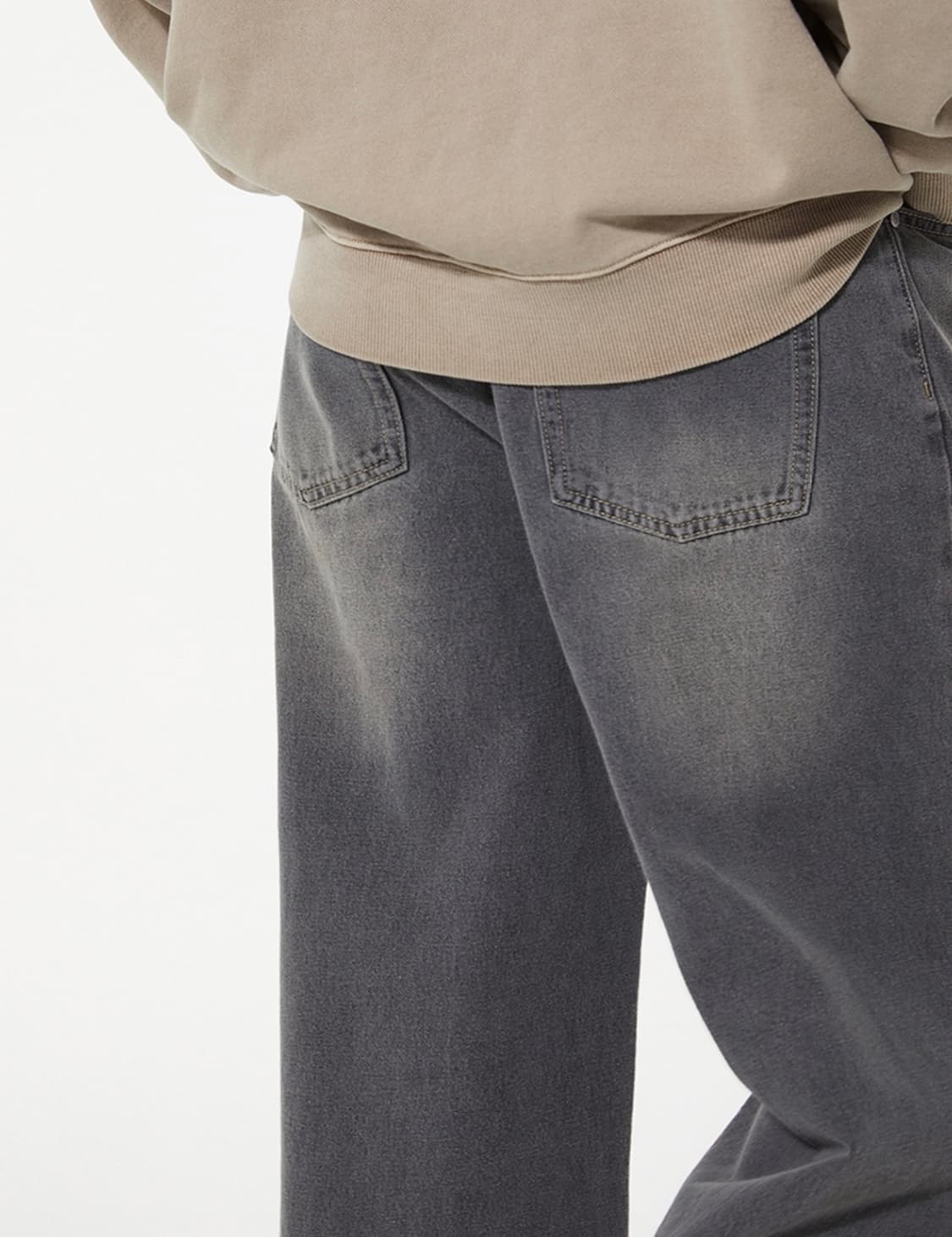 비바스튜디오 와이드 데님팬츠(샌드블랙/S) 슬로우애시드엘무드르아르낫포너드 상품이미지8