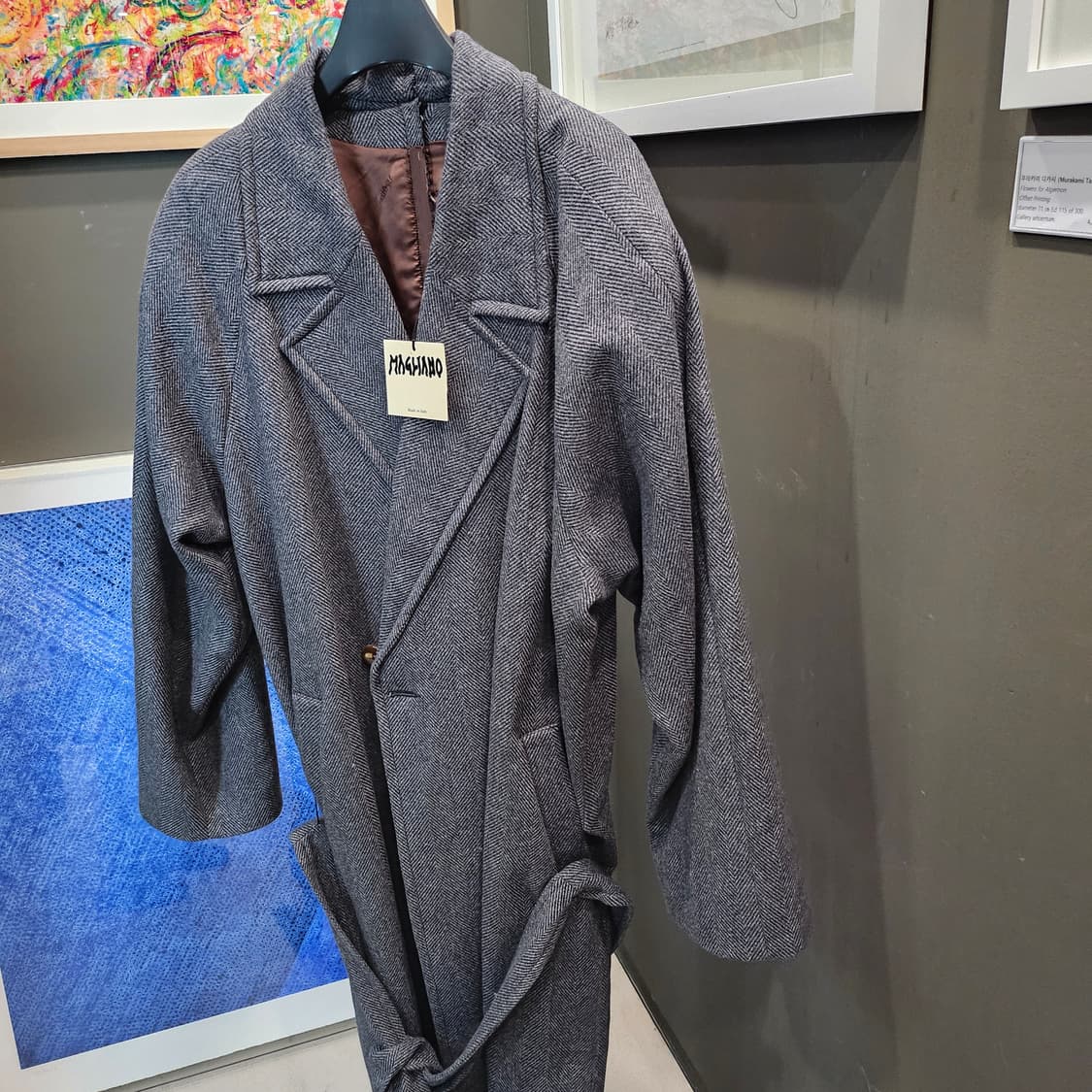  마리아노 20aw 헤링본 벨티드 코트 상품이미지2