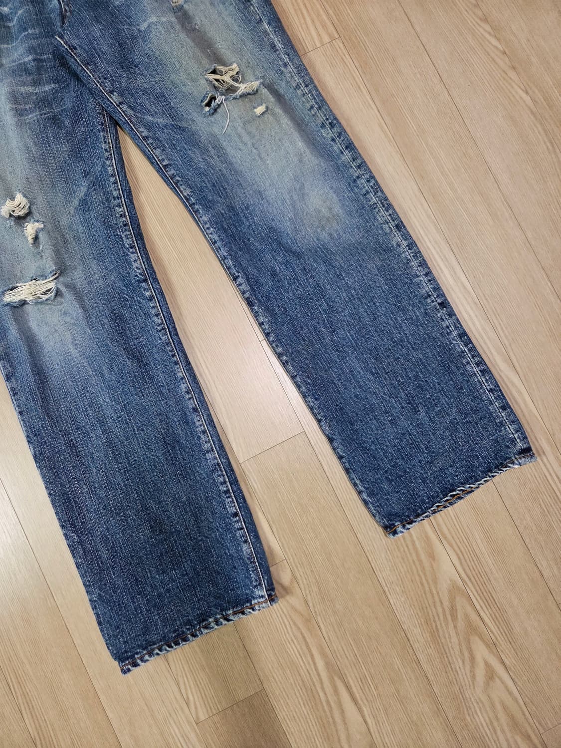 PEOPLE JAPAN 신치백 워싱 디테일 데님 팬츠 상품이미지5