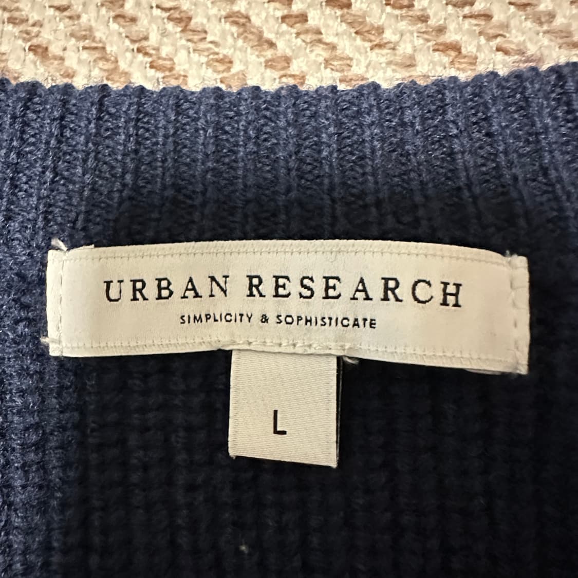 URBAN RESEARCH wool knit sweater navy 상품이미지3