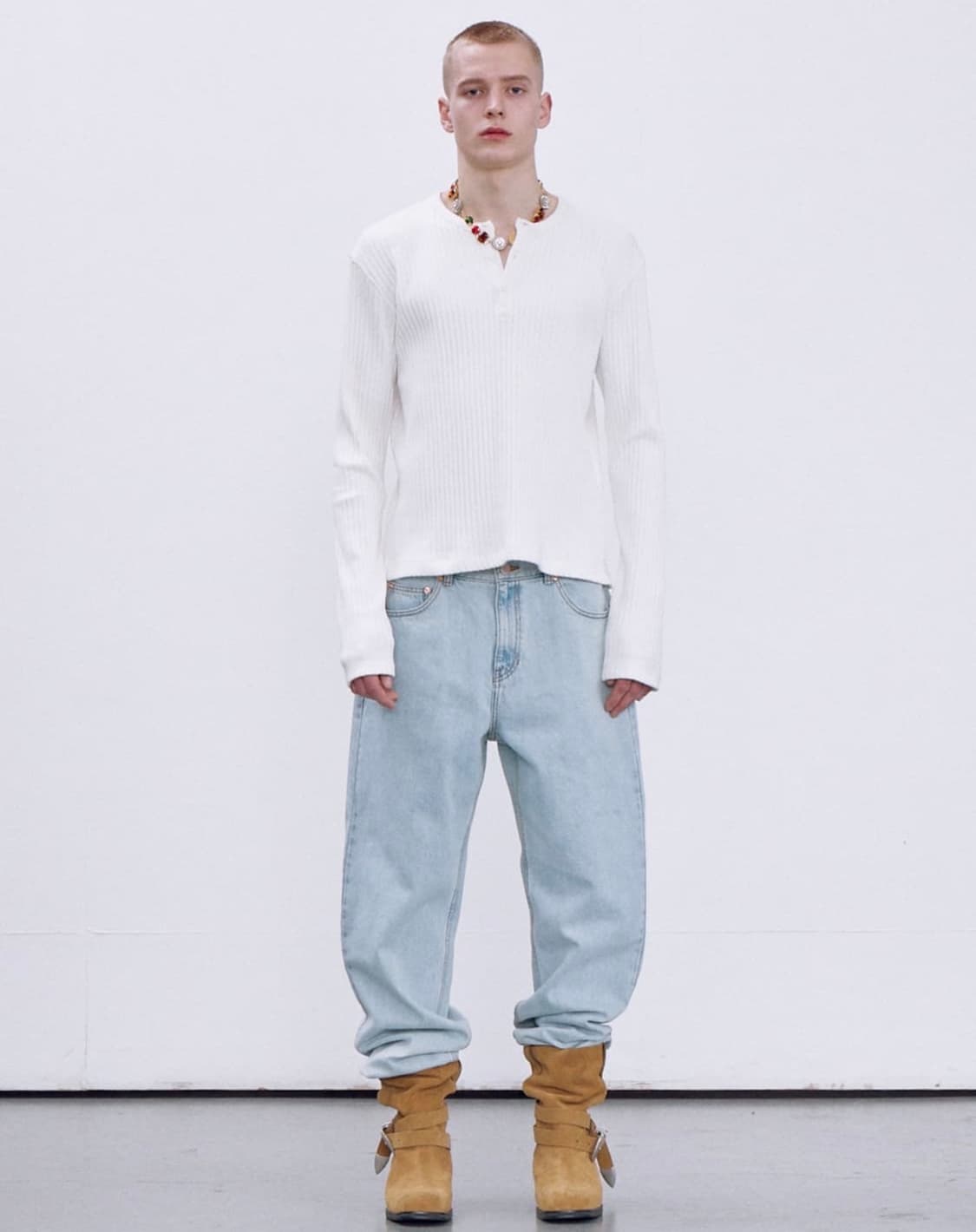 렉토 / RC로고 자카드 패치 헨리넥 / L 상품이미지2