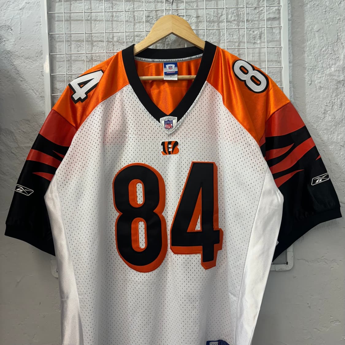 NFL X 리복 신시내티 뱅골스 화이트 오렌지 럭비져지 2XL 상품이미지3