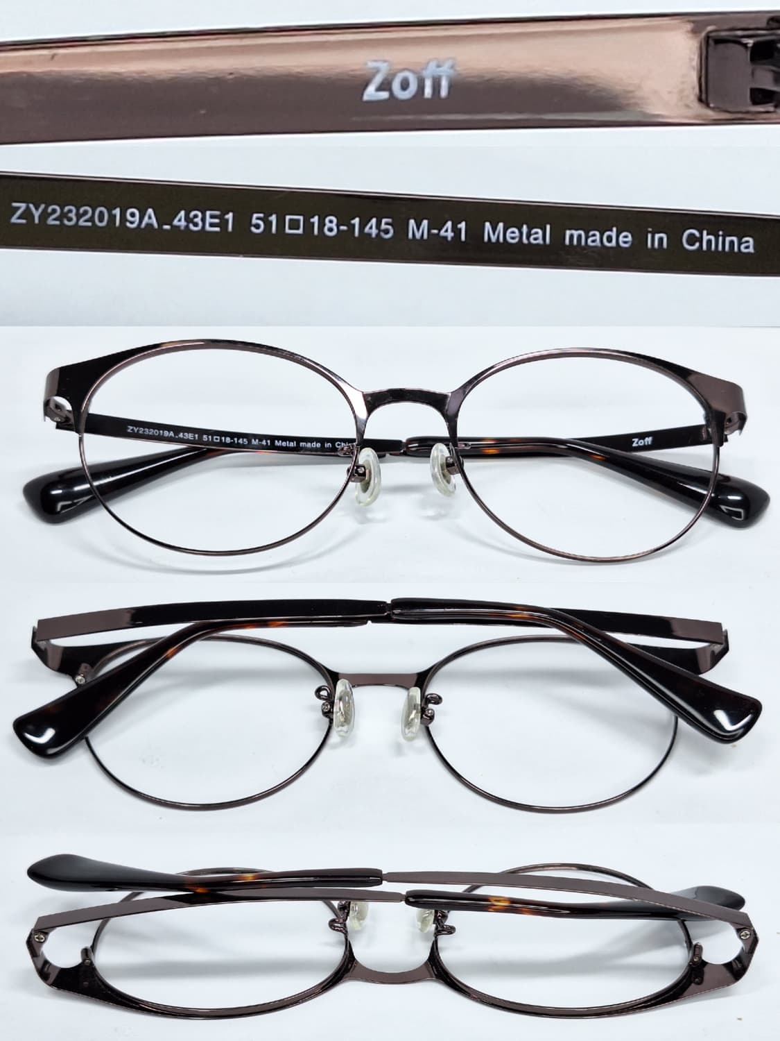 Joff 조프 M-41 브라운 보스턴 메탈 안경 안경테/일본수입 빈티지  상품이미지3