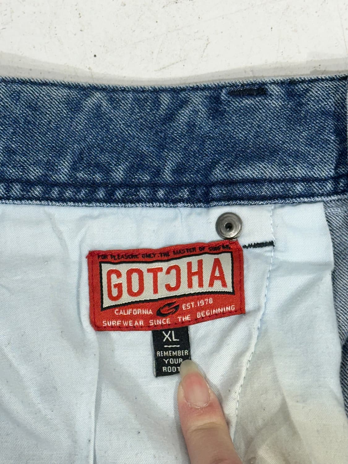 갓차 중청 새깅 자수 힙합 청바지 캣워싱 올드스쿨 데님 팬츠 XL 상품이미지7