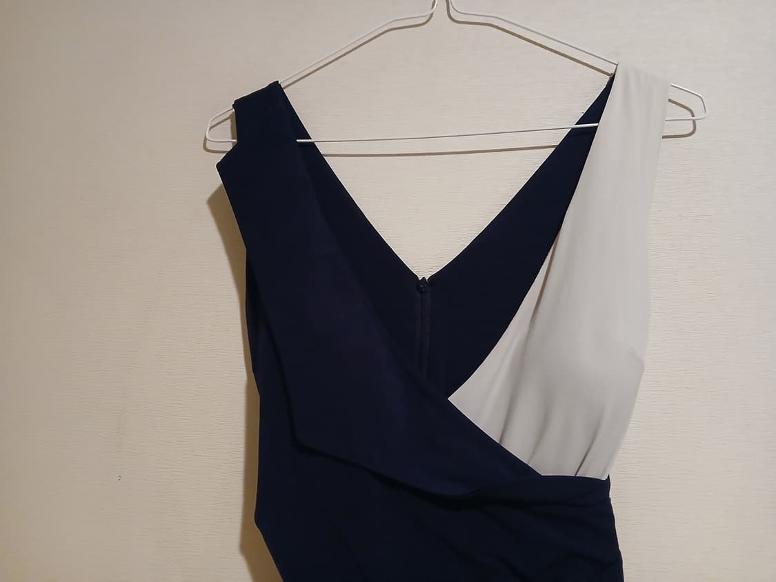 고급 민소매 드레스 캡 홀복 섹시 배색 랩 하객 파티 행사 데이트 원피스 상품이미지2