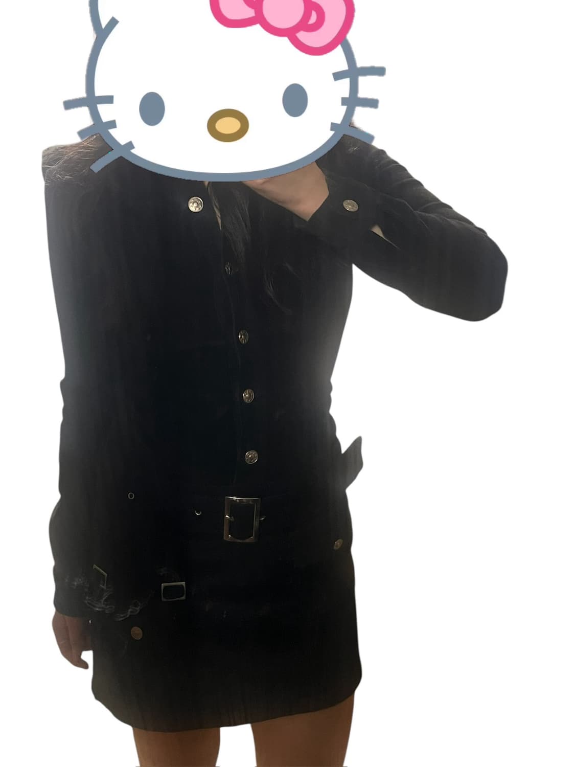 Y2k vintage 코듀로이 스타버튼 벨트 원피스 상품이미지1