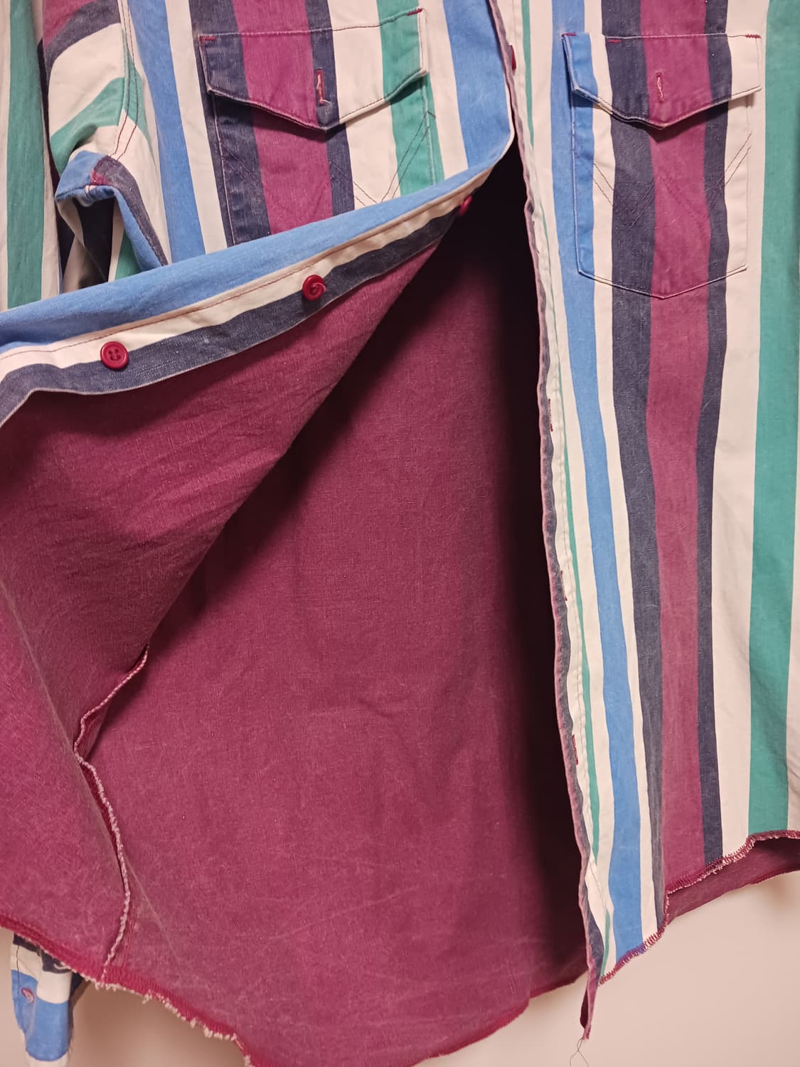 랭글러 90s 미국빈티지 브러시팝퍼 스트라이프셔츠 상품이미지4