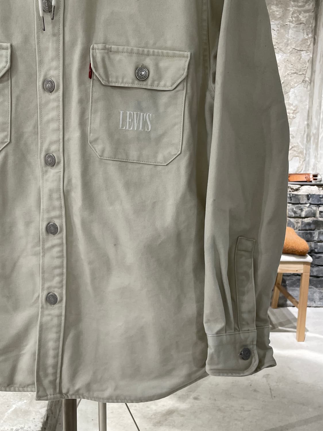 리바이스 아이보리 잭슨 후디 오버 셔츠 자켓 상품이미지5