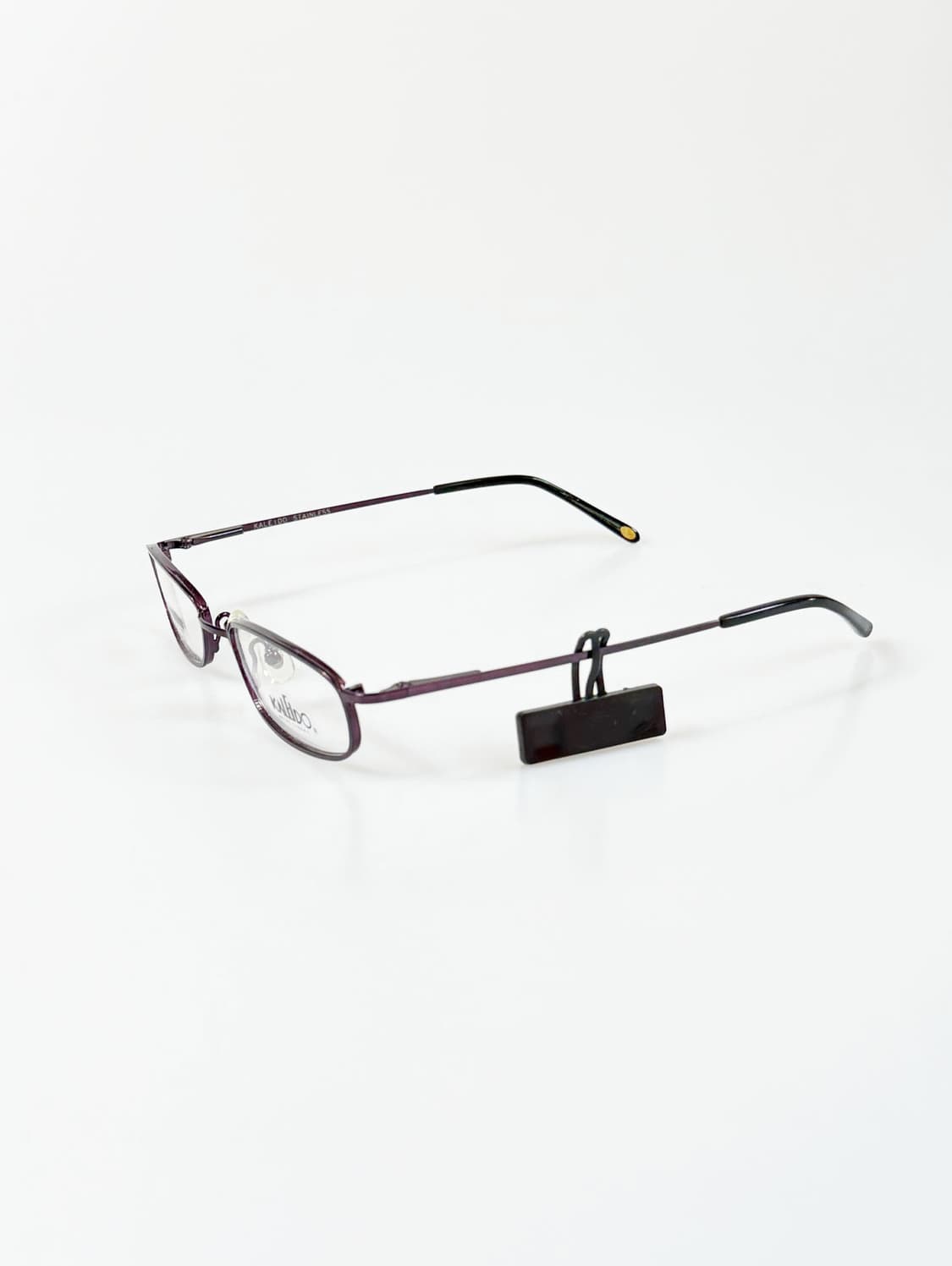 90s KALEIDO 바이올렛 메탈 슬림 스퀘어 빈티지 안경 상품이미지3