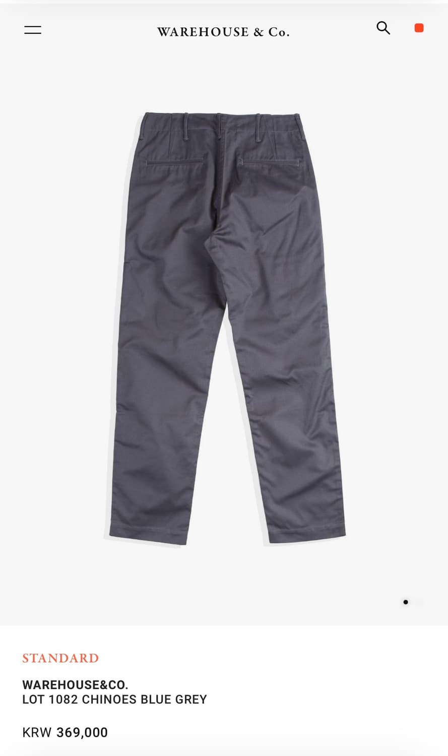 [32] 웨어하우스 LOT 1082 CHINOES BLUE GREY 상품이미지6