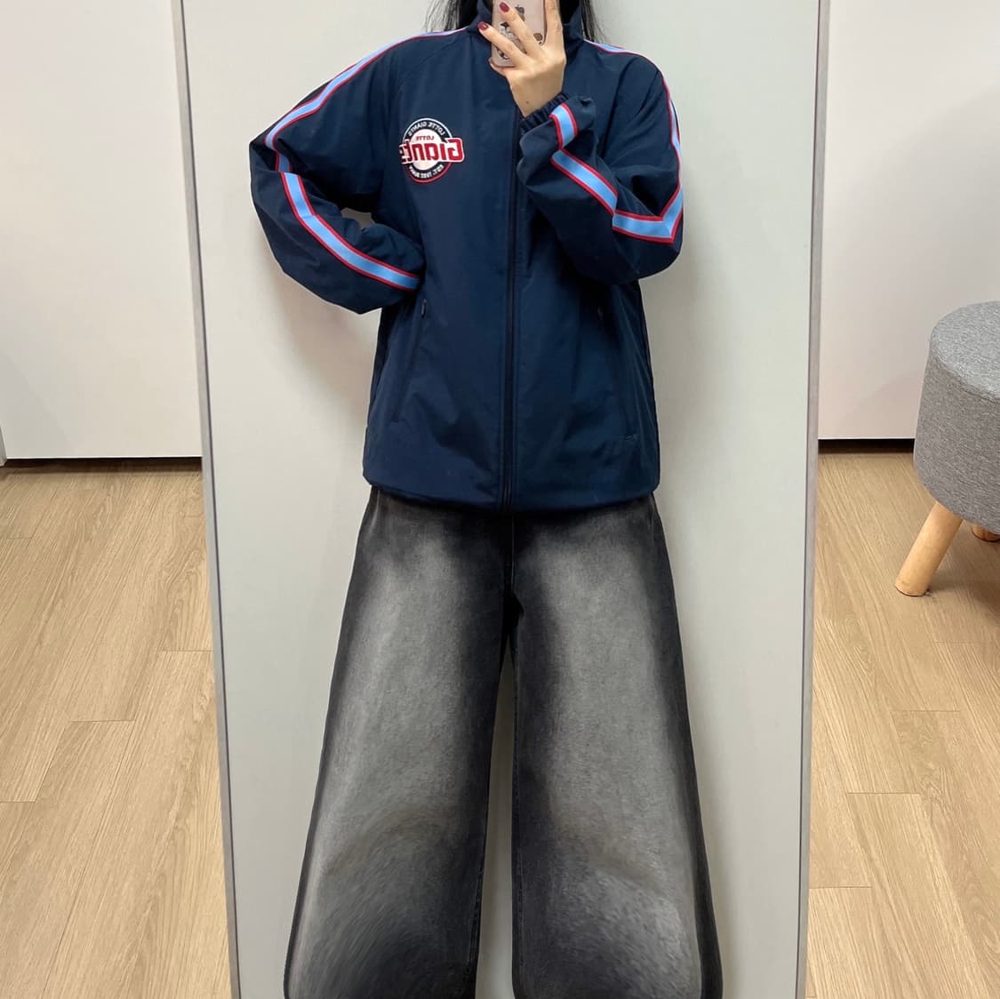 롯데 자이언츠 엠블럼 네이비 춘추 점퍼 상품이미지1