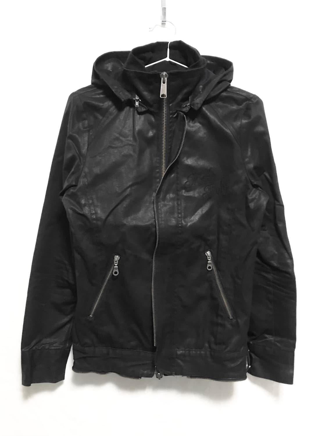 택포•빈티지 civarize vkei 펑크 더블 지퍼 후드 코팅 자켓 상품이미지1