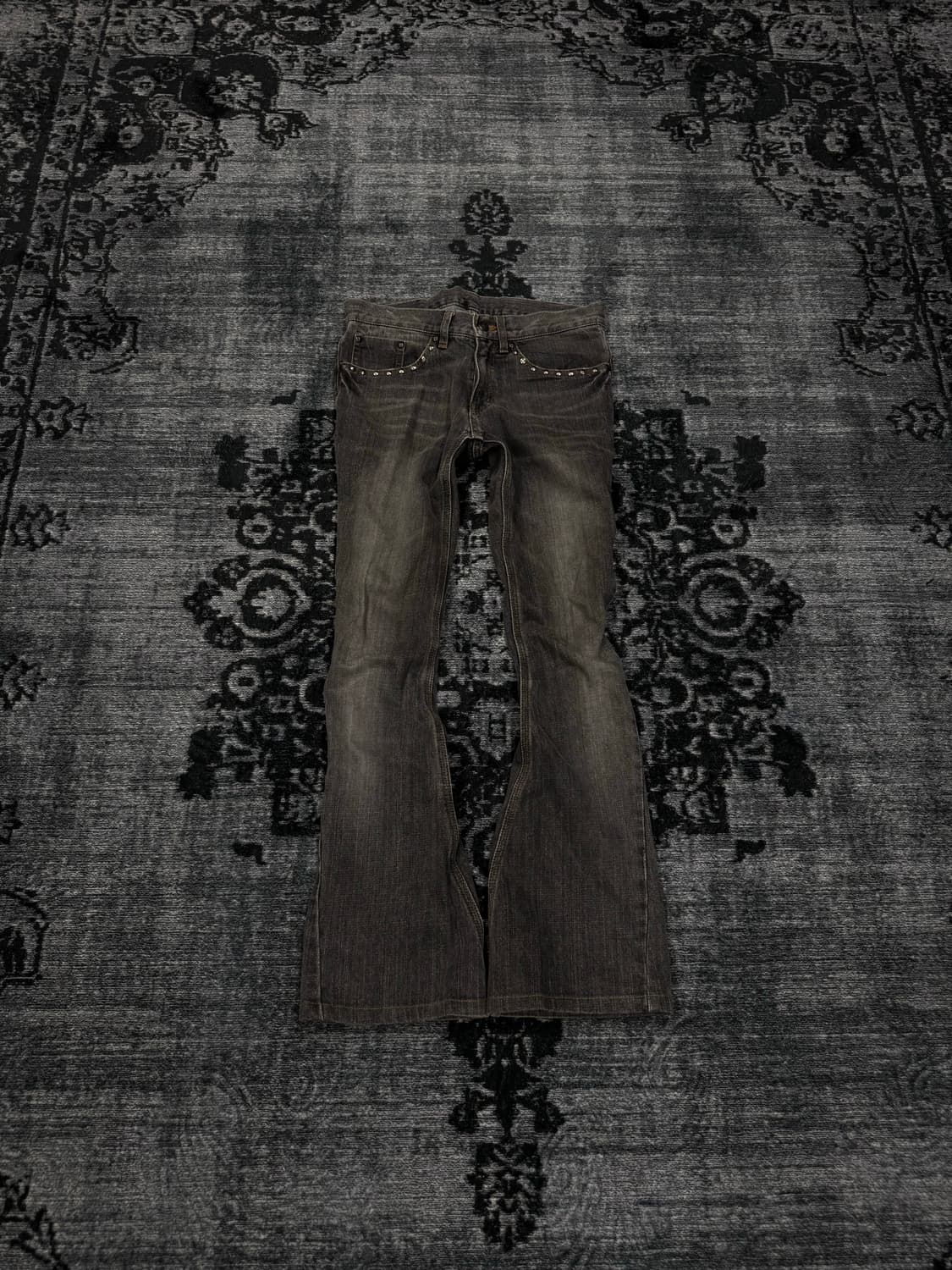 Custom culture y2k stud gray boots cut d 상품이미지2