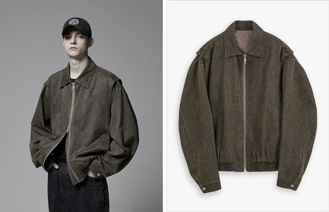 [S] 라퍼지스토어 버핑레더 오버핏 ma-1 재킷 크랙 머스타드 상품이미지1