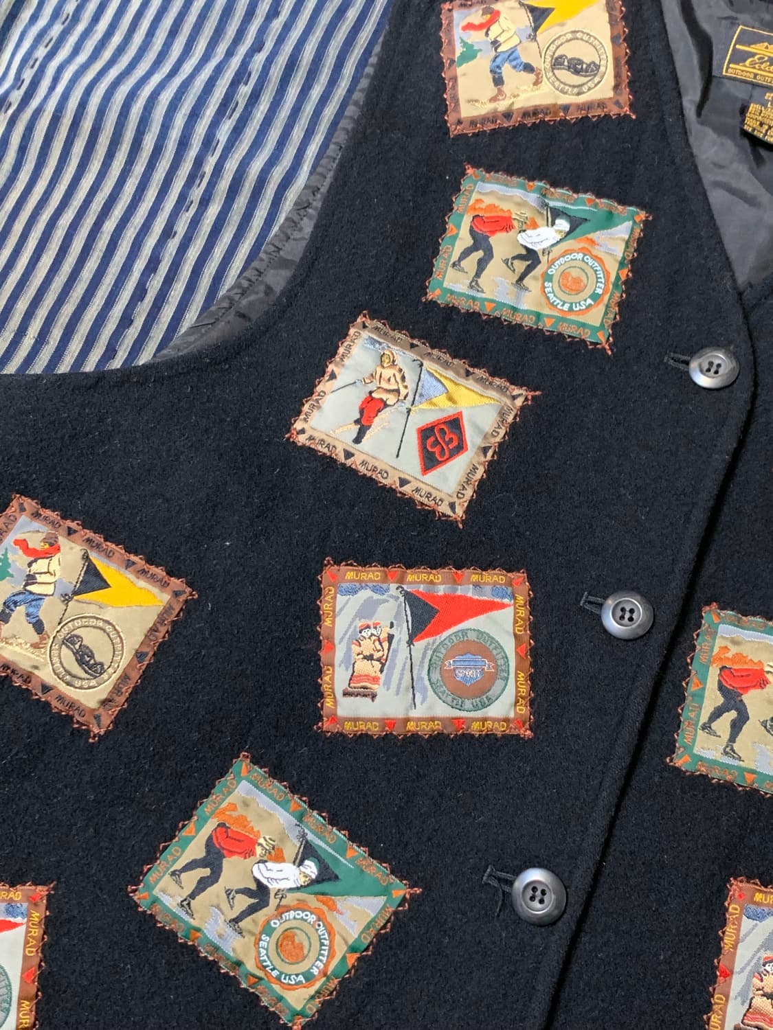 (L)80's 에디 바우어 패치 울 베스트 상품이미지3