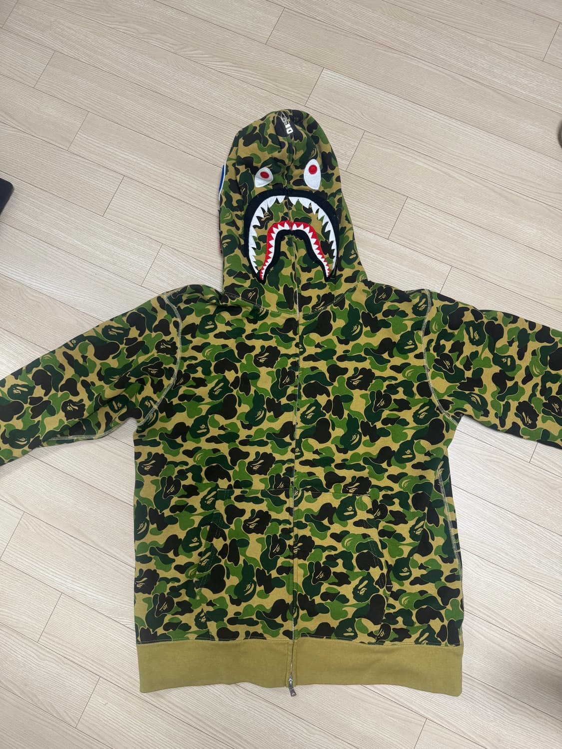 베이프 abc 카모 샤크 풀 집 후드 그린 녹계 상품이미지1