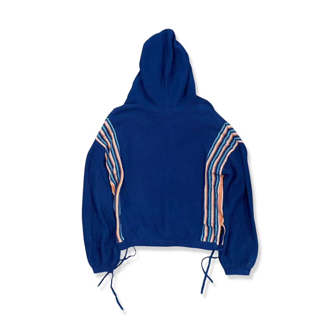 Navy Side Detail Loose-Fit Knit Hood Top 상품이미지2