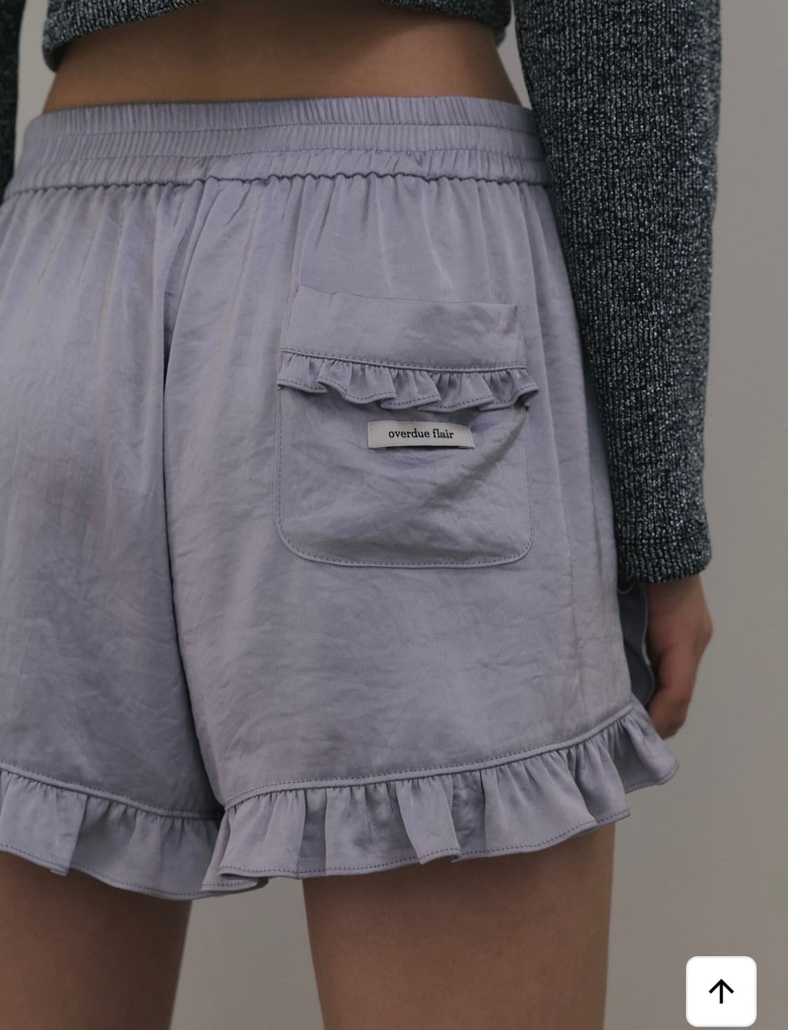 오버듀플레어 프릴 새틴 팬츠 그레이 상품이미지8