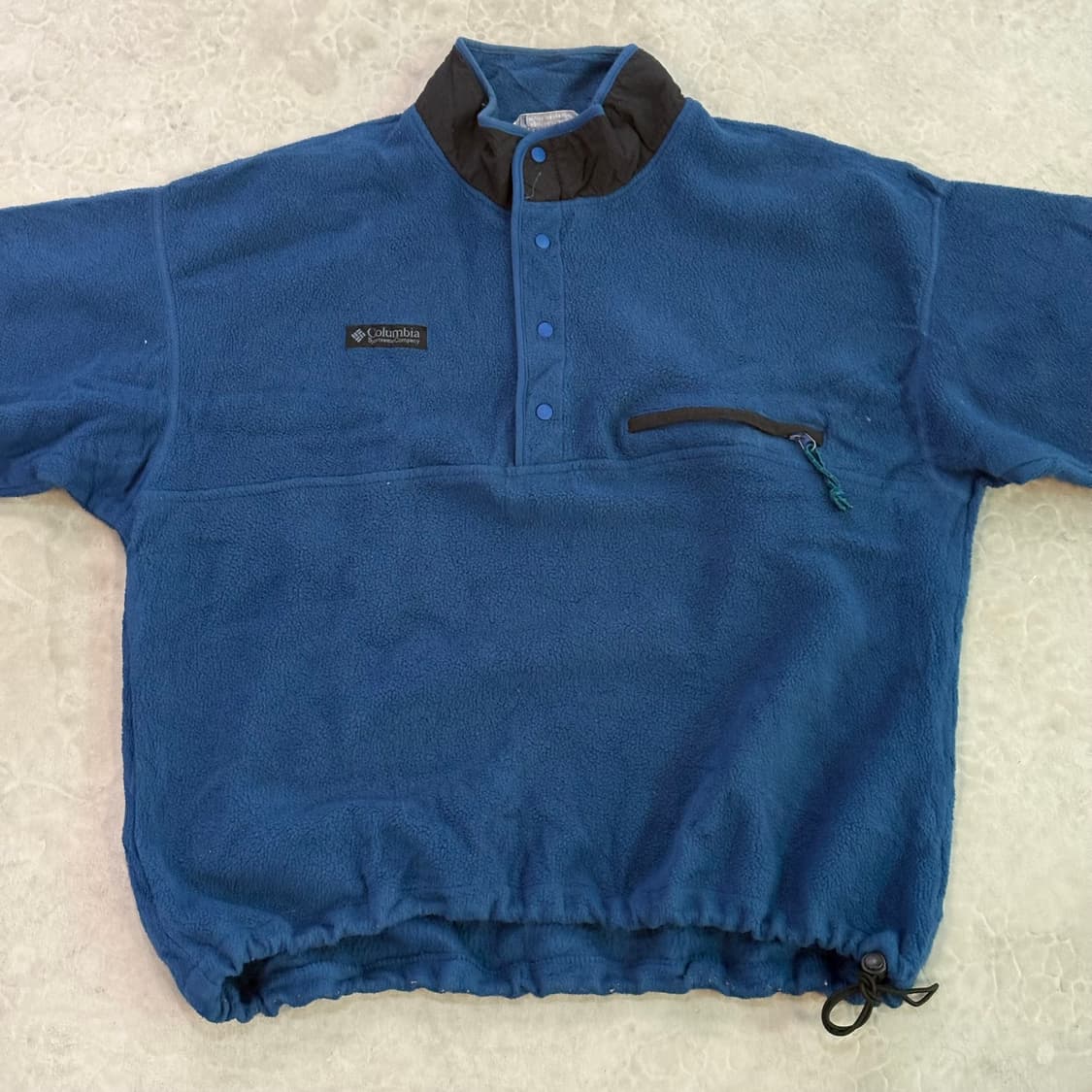 90s USA 🇺🇸 콜롬비아 플리스 신칠라 스냅티 풀오버 상품이미지1