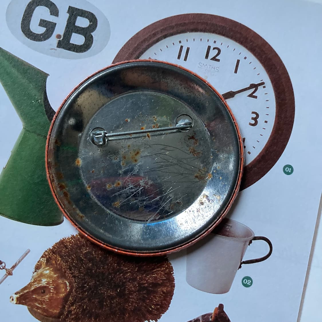 빈티지 Orange 오렌지 레터링 핀 버튼 뱃지 브로치 악세사리 상품이미지2