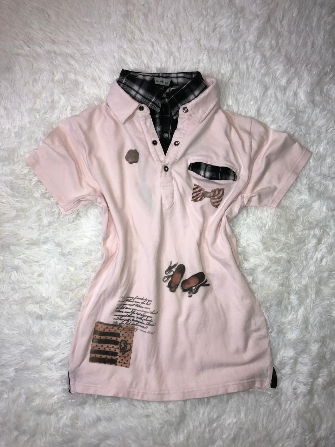 pink check piano top 상품이미지1