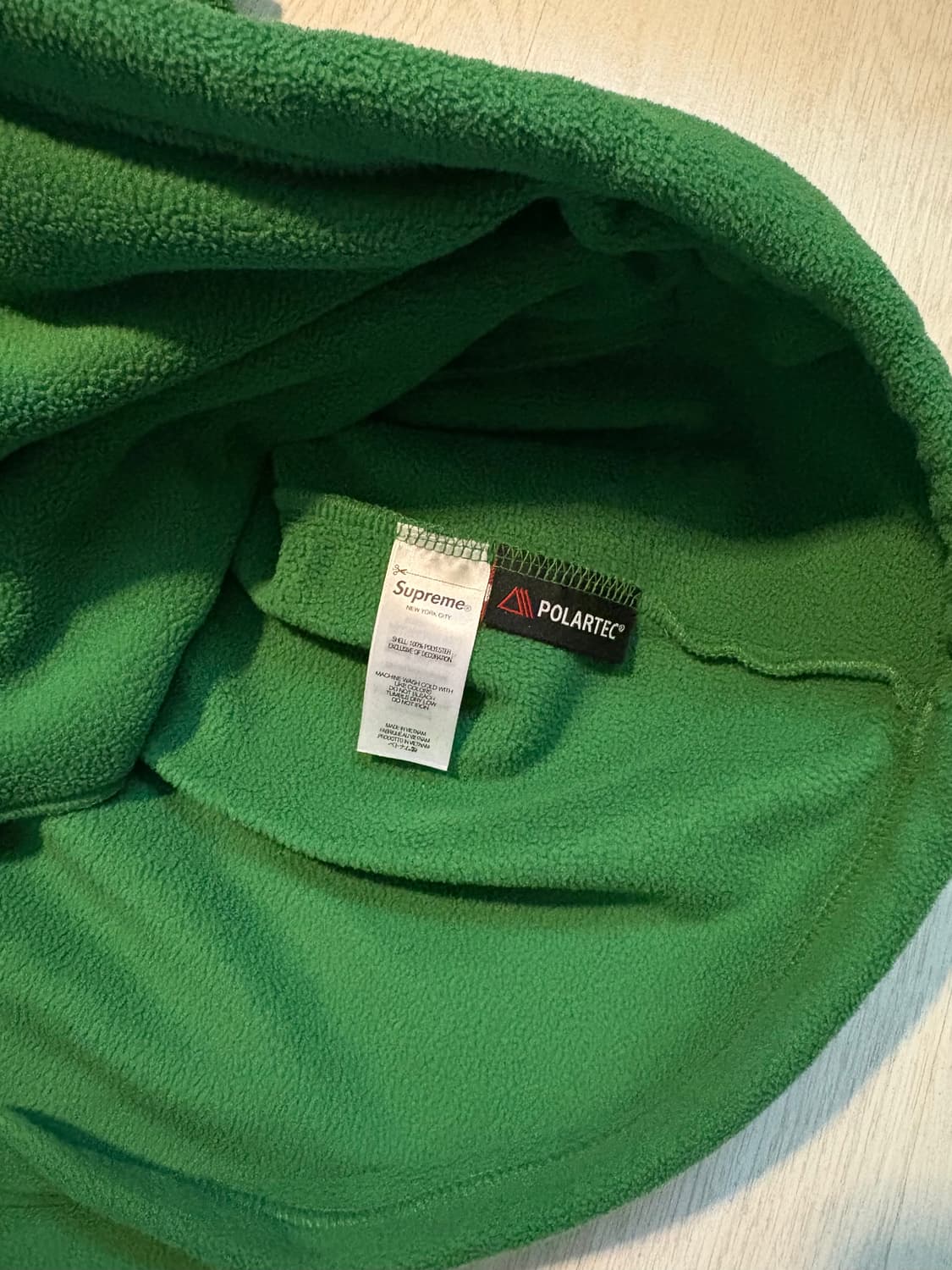슈프림 폴라텍 페이스마스크 하프집 후드 그린 L 상품이미지3