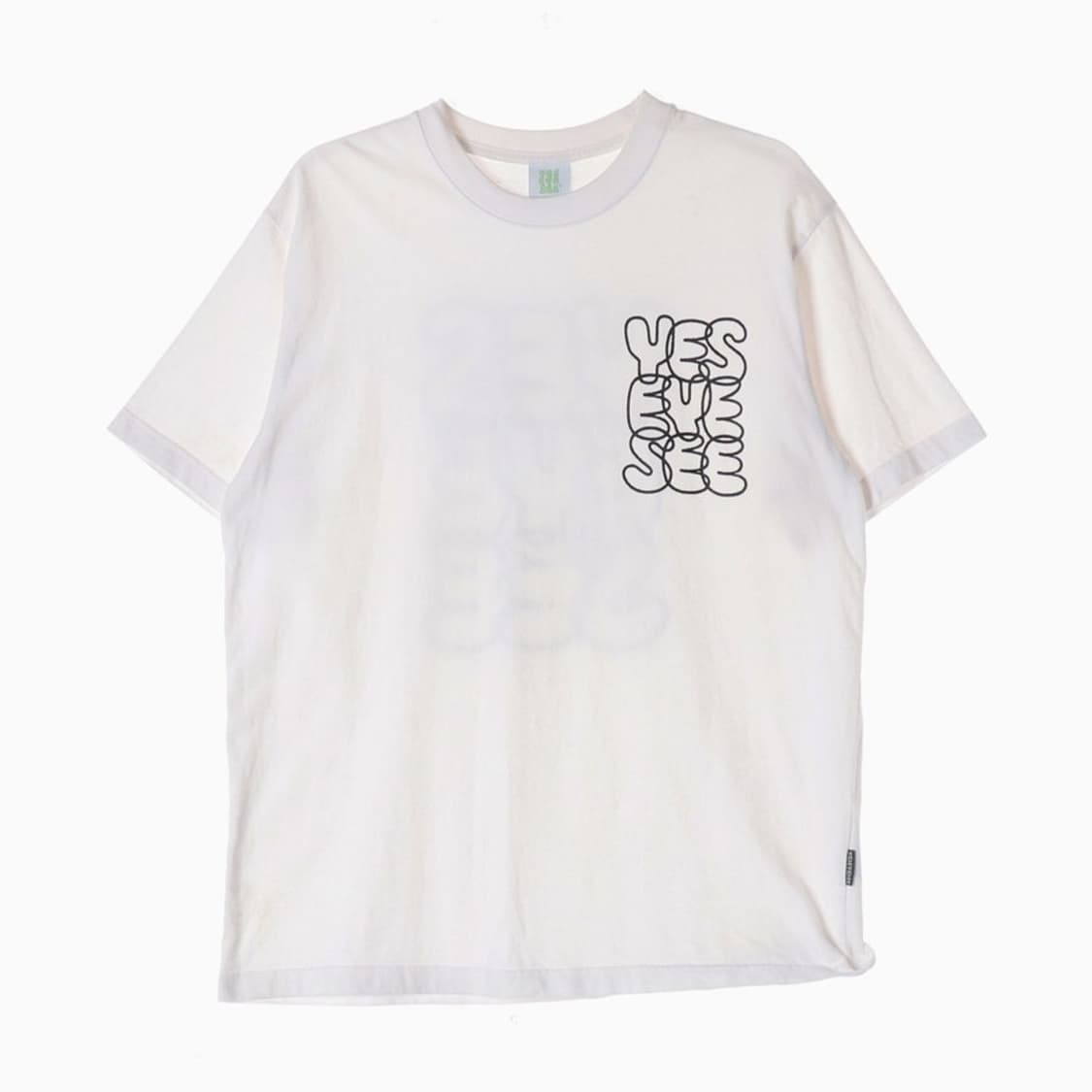 예스아이씨 버블 로고 화이트 반팔티 L 상품이미지1