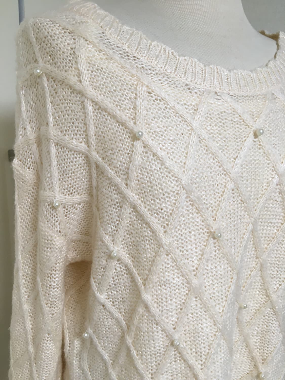 일본vtg 진주포인트 니트 상품이미지2