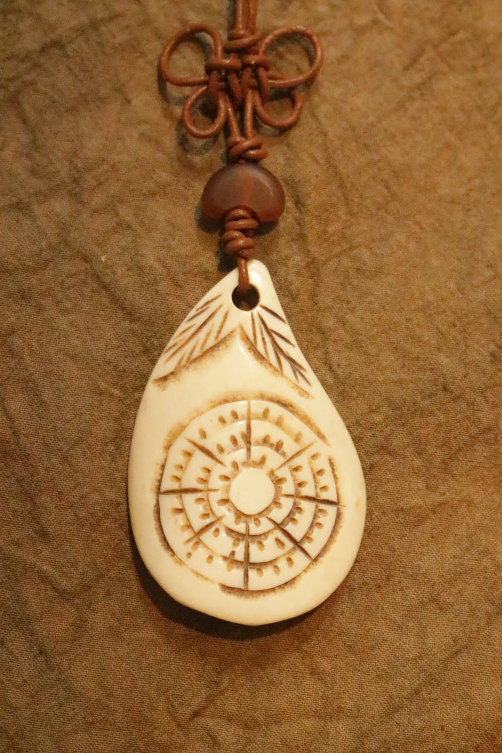 가지 소뿔 가죽끈 나비매듭 열쇠고리 상품이미지2