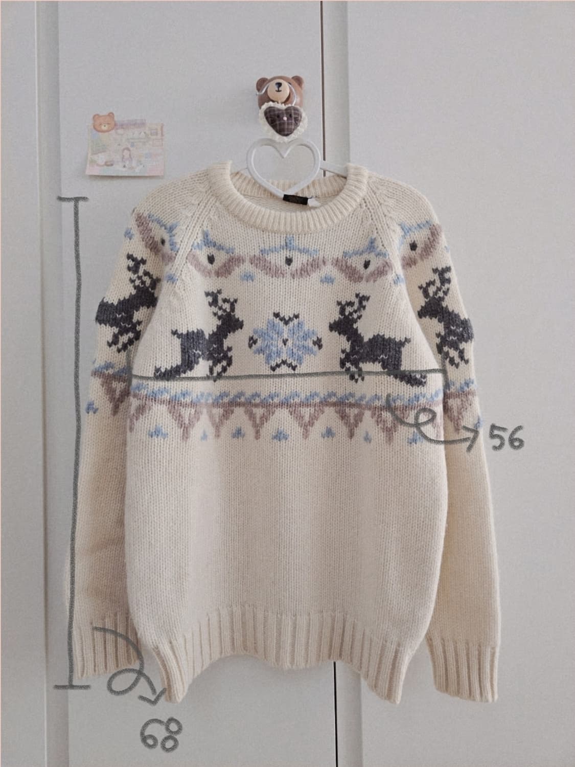 빈티지 아이보리 눈꽃사슴 니트 상품이미지7