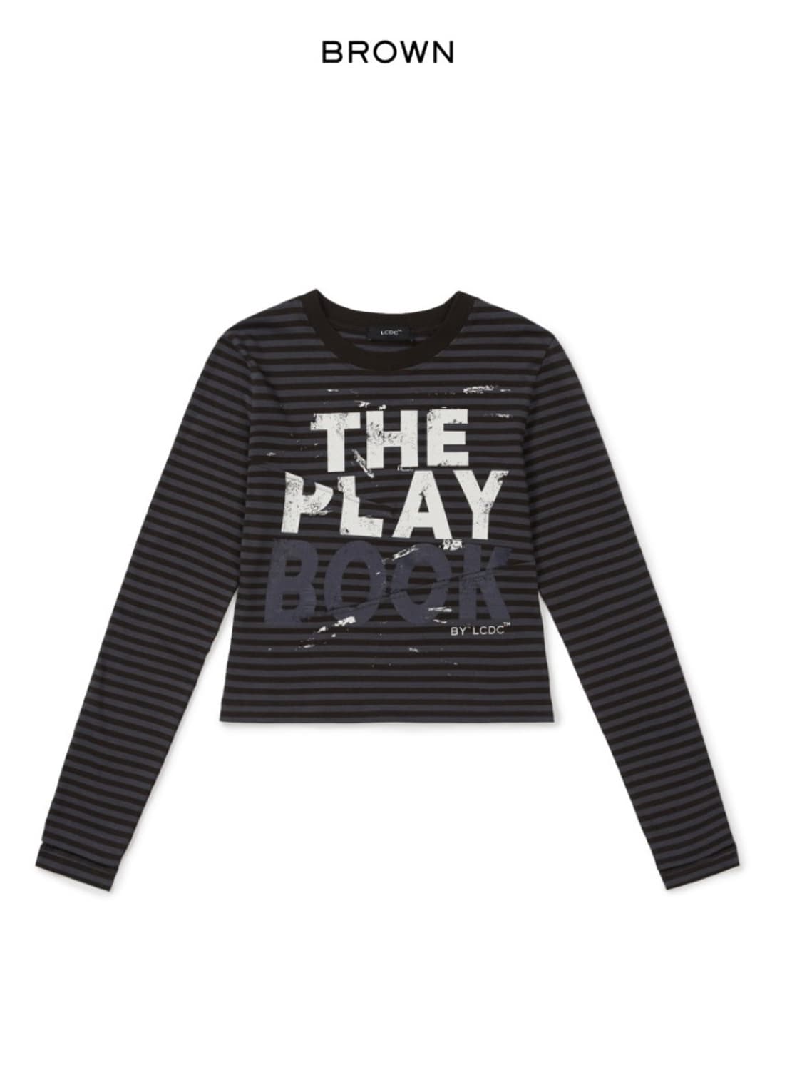 LCDC TM printed jersey top striped (br) 상품이미지1
